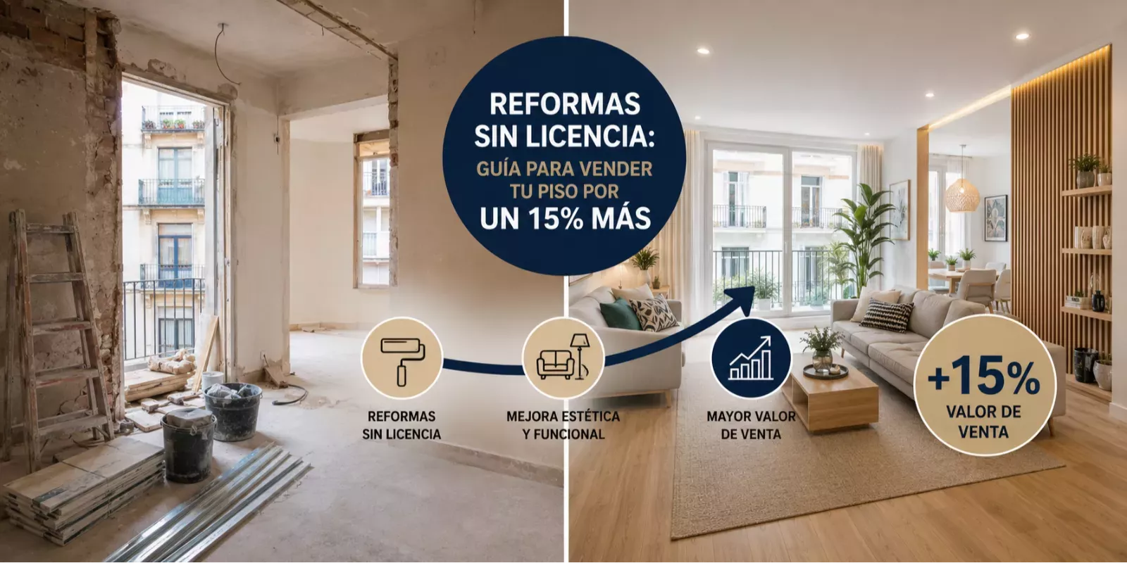 Reformas sin licencia: Guía para vender tu piso por un 15% más